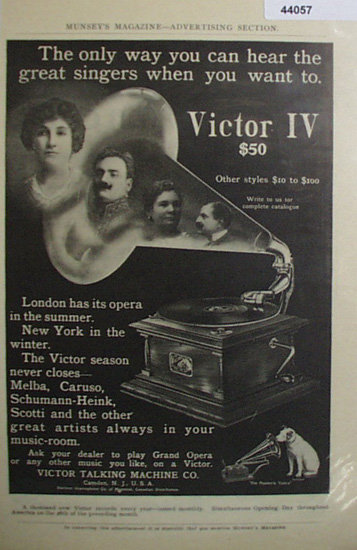 Victor IV Talking Machine 1907 To 1912 Ad