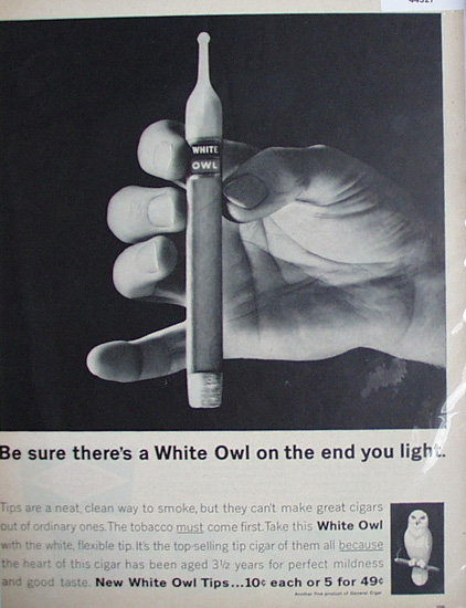 White Owl Cigars 1962 Ad