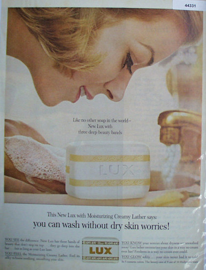 New Lux Soap With Moisturizing Cream 1962 Ad.