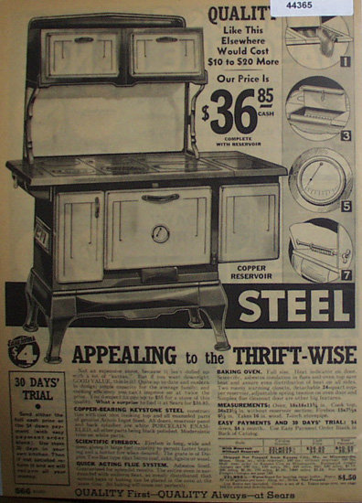 Sears Steel Range 1933 Ad.