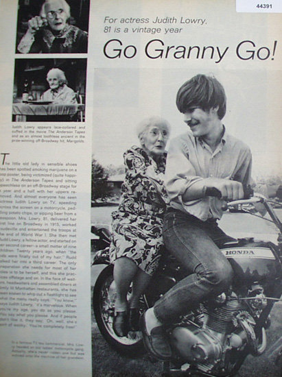 Actress Judith Lowry 1971 Article