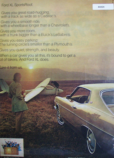 Ford XL SportsRoof 1969 Ad