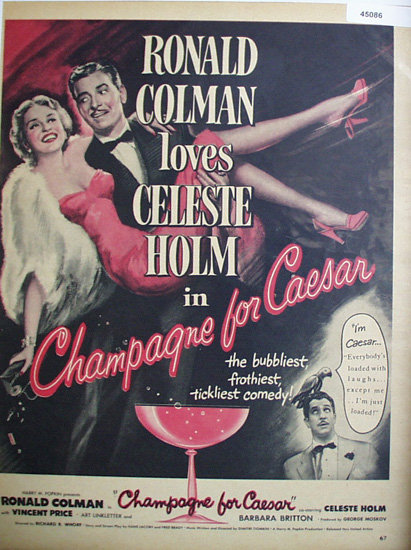 Movie Champagne For Caesar 1950 Ad.