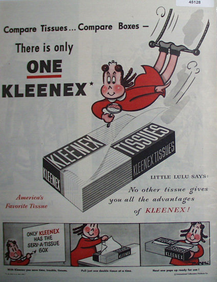 Kleenex Tissue 1948 Ad.