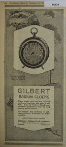 Gilbert Radium Clock 1920 Ad