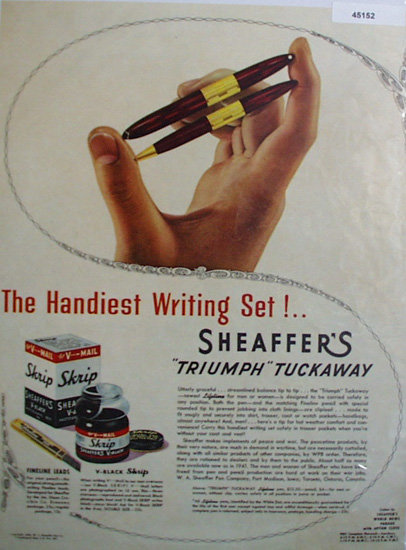 Sheaffers Products 1943 Ad.