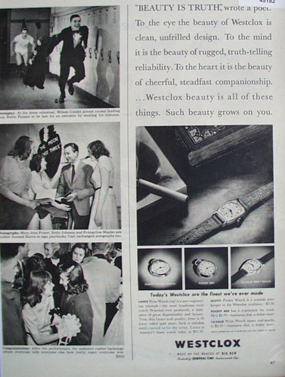 Westclox Watches 1948 Ad