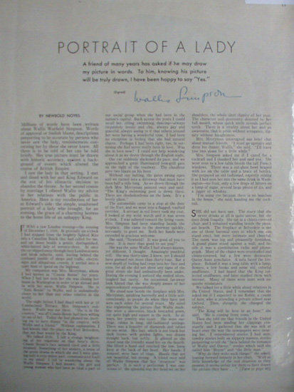 Portrait Of A Lady Wallis Warfield Simpson 1937 Article