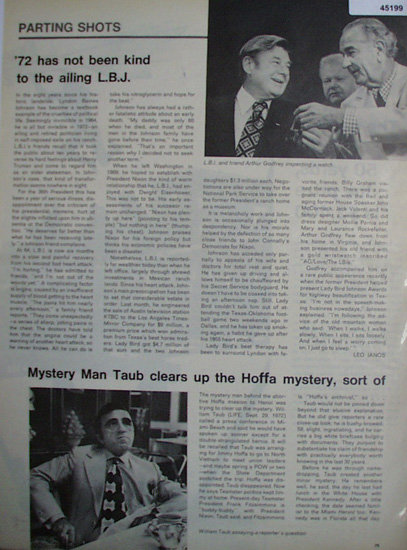 Parting Shots L.B.J. 1972 Article