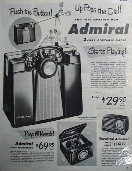 Admiral Radios 1950 Ad