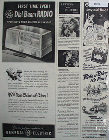 General Electric Dial Beam Radio 1950 Ad.