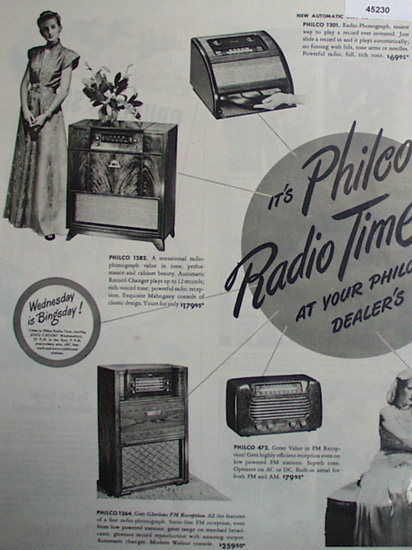 Philco Radio Time 1947 Ad.