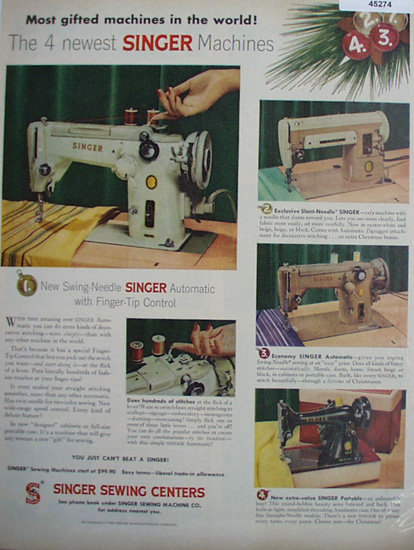 Singer Sewing Center 1956 Ad.