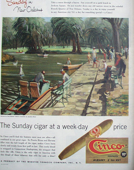 Cinco Cigar 1948 Ad.