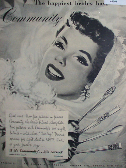 Oneida Community Silverplate 1949 Ad.