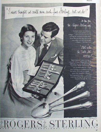 Rogers Sterling Silverware 1950 Ad.