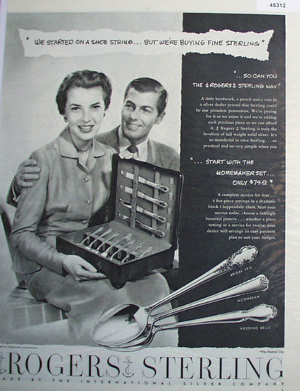 Rogers Sterling Silverware 1950 Ad.