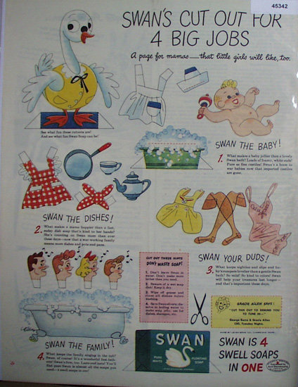 Swan 4 Soaps In One 1944 Ad