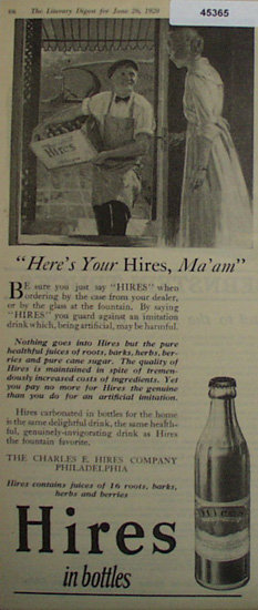 Hires Carbonated Drink 1920 Ad