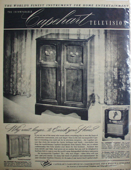 Capehart Television 1950 Ad