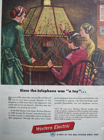 Western Electric Bell System 1950 Ad.