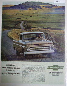 Chevrolet Workpower Trucks 1966 Ad.