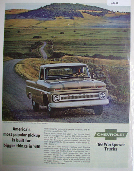 Chevrolet Workpower Trucks 1966 Ad.