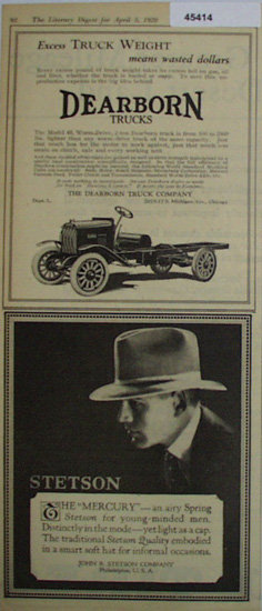 Dearborn Trucks 1920 Ad.