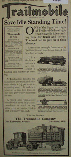 Trailmobile Motorless Motor Truck 1920 Ad