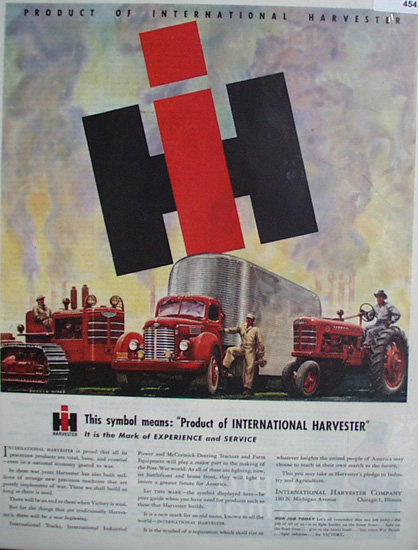 International Harvester Co. 1945 Ad.