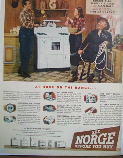 Norge Appliance 1946 Ad.