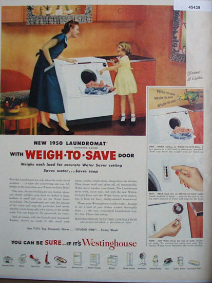 Westinghouse Laundromat 1950 Ad