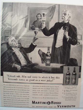 Martini & Rossi Vermouth Ad The Colonel Says 1938