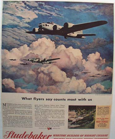 Studebaker Wright Cyclone Engines Ad 1945