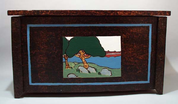 Arts and Crafts Movement Burned design chest