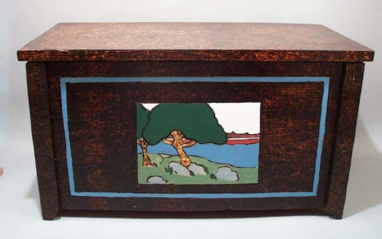 Arts and Crafts Movement Burned design chest