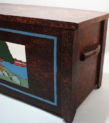 Arts and Crafts Movement Burned design chest