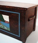 Arts and Crafts Movement Burned design chest