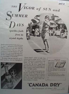 Canada Dry Ginger Ale Summer Days Ad 1930