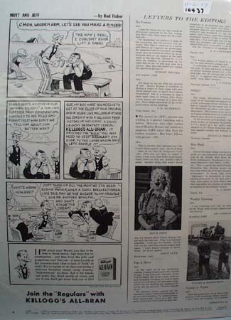 Kellogg's All Bran Mutt Jeff Wooden Arm Ad 1939