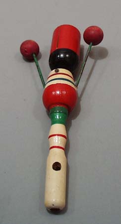 Wooden Noisemaker handpainted cat