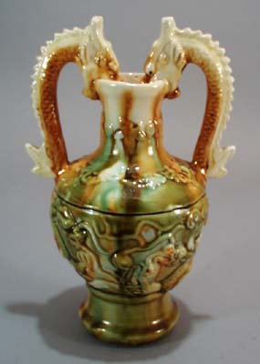 Double handled Dragon Vase
