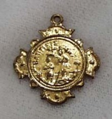 Brass Pendant, shows Birth of Christ and Baptism
