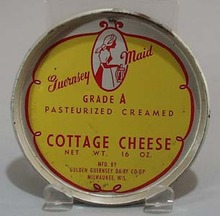 Guernsey Maid cottage cheese metal lid