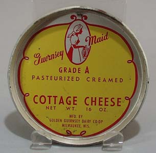 Guernsey Maid cottage cheese metal lid