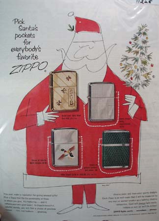 Zippo Lighter Santa Claus Ad 1954