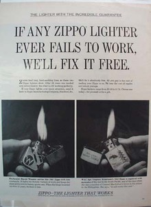Zippo Lighter Wooster & Robertson Ad 1965