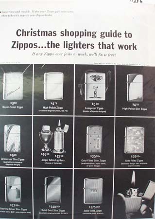 Zippo Lighter Christmas Ad 1962 This is a December 7, 1962
