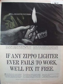 Zippo Lighter V-2 Bombing Ad 1965