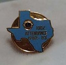 Texas Lions pin, Features the state of Texas